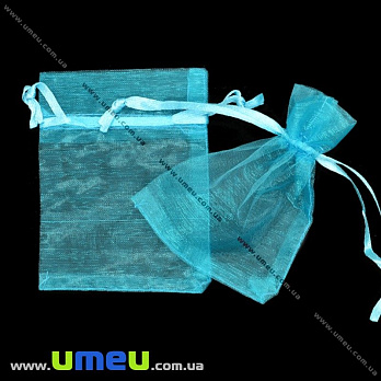 Подарочная упаковка из органзы, 7х9 см, Голубая (UPK-012374)