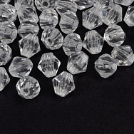 Намистини для сумок ОПТ Акрилові, Біконуси, 8х8 мм, Прозорі (BUS-059928)