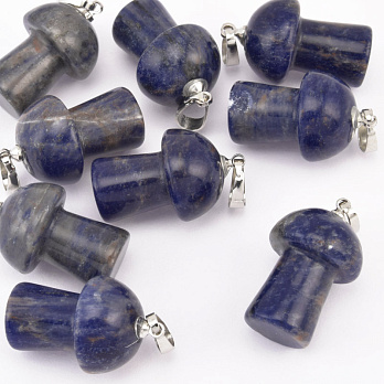 Підвіска Грибочок, Натур. камінь Содаліт, 25х15 мм (POD-058600)