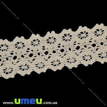 Мереживо бавовняне, 30 мм, Бежеве (LEN-016175)