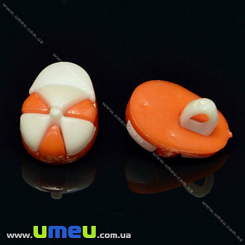 Гудзик пластиковий на ніжці Кепка, 15х11 мм, Помаранчевий (PUG-007529)