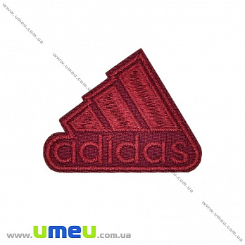 Термоаплікація Adidas, 5,5х4,5 см, Бордова (APL-031696)