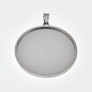 Основа кругла з нерж. сталі, 46х43 мм, 40 мм, Темне срібло (STL-059492)