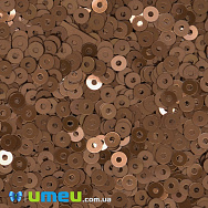 Паєтки Італія круглі плоскі, 3 мм, Мідь №8179 Bronzo Metal (PAI-039159)