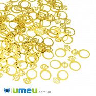 Декоративний елемент Колечко, 5х3х0,1 мм, Золото (DIF-047135)
