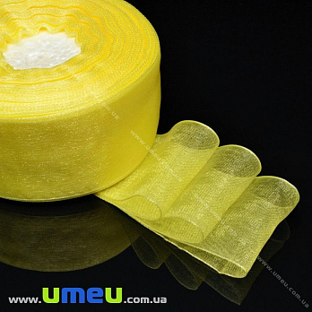 Стрічка з органзи, 40 мм, Жовта (LEN-016613)