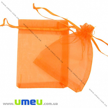 Подарочная упаковка из органзы, 10х12 см, Оранжевая (UPK-009759)