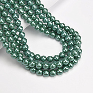 Намистини скляні Перли Premium, 8 мм, Зелені, Круглі (BUS-060502)