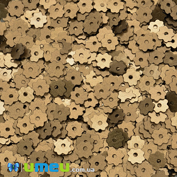 Паєтки Індія квіти плоскі, 5 мм, Бронзові (PAI-037837)