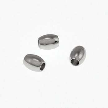 Бусины из нержавеющей стали Рис, 5х4 мм, Темное серебро (STL-058402)