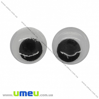 Очки клейові круглі, 12 мм, Білі (DIF-030497)