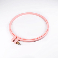 Пяльці пластикові HELLO 19 см з металевим гвинтом, Рожеві (MUL-055591)