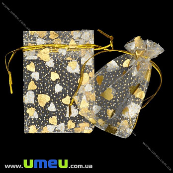 Подарункова упаковка з органзи, 5х7 см, Біла (UPK-012350)
