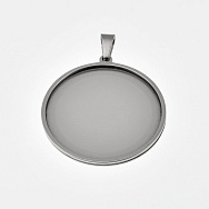 Основа кругла з нерж. сталі, 41х38 мм, 35 мм, Темне срібло (STL-059491)