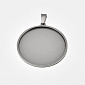 Основа кругла з нерж. сталі, 41х38 мм, 35 мм, Темне срібло (STL-059491)