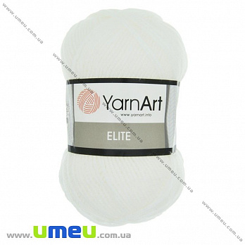 Пряжа YarnArt Elite 100 г, 300 м, Белая 150 (YAR-023262)