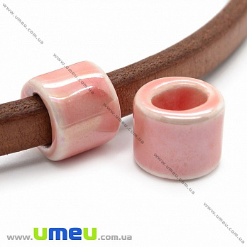 Намистина Regaliz (Licorice) керамічна, 17х14 мм, Рожева світла (BUS-013593)