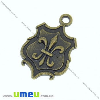 [Архів] Підвіска металева «Fleur-de-lis», Антична бронза, 24х16 мм (POD-001209)