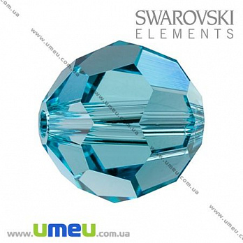 [Архів] Намистина Swarovski 5000 Light Turquoise, 10 мм, Гранована кругла (BUS-003153)