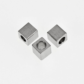 Бусины из нержавеющей стали Куб, 4 мм, Темное серебро (STL-055611)
