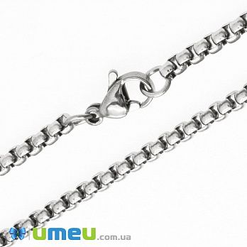 Основа на шию з нерж. ст., Темне срібло, 3 мм, 60 см (STL-049632)