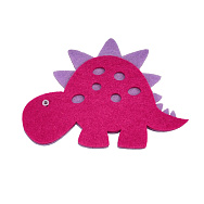 Декоративний виріб із фетру Динозаврик, 10х8 см, Малиновий (FLT-056569)