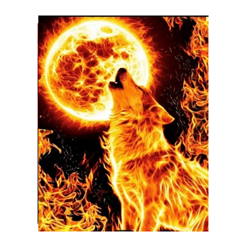 Набір алмазного живопису на підрамнику 50х40 см, Вогняний вовк (SXM-052378)