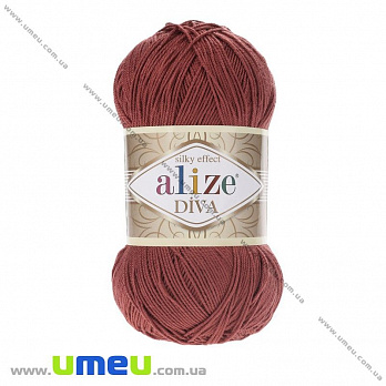 Пряжа Alize Diva 100 г, 350 м, Красно-коричневая 320 (YAR-029461)