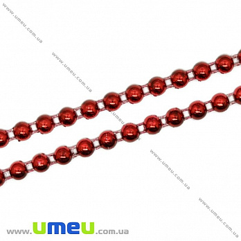 Полубусины на нити, Жемчуг, 6 мм, Красные (KAB-029846)