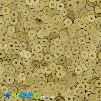Паєтки Італія круглі плоскі, 3 мм, Золотисті №236W Oro Giallo Satinati (PAI-039162)