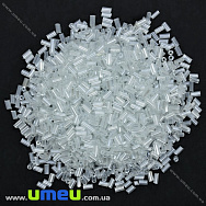 Бісер китайський стеклярус, 4,5 мм, Прозорий глазурирована (BIS-033237)