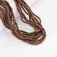 Намистини скляні гальванізовані, 4 мм, Коричневі, Круглі (BUS-052050)