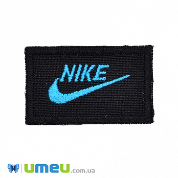 Термоаппликация Nike, 4х2,5 см, Голубая (APL-038199)