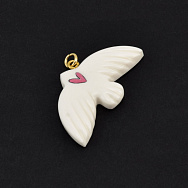 Підвіска Горлиця з полімерної глини, 40х20 мм, Біла (POD-058992)