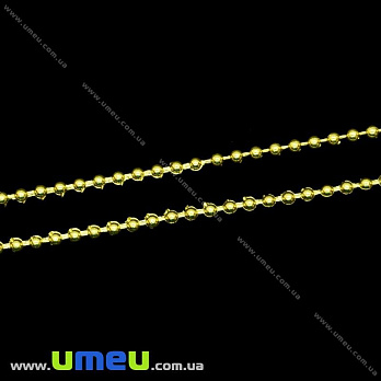 Намистини на нитці, 2 мм, Золотисті (LEN-021198)