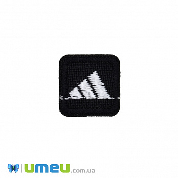 Термоаплікація Adidas, 1,5х1,5 см, Чорно-біла (APL-038225)