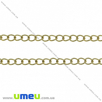 Ланцюг з нержавіючої сталі, Золото, 4х3 мм (STL-026042)