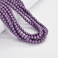 Намистини скляні Перли Premium, 6 мм, Фіолетові, Круглі (BUS-034113)