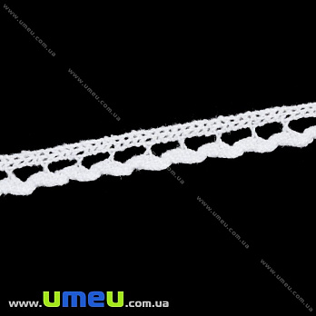 Мереживо бавовняне, 10 мм, Біле (LEN-016163)