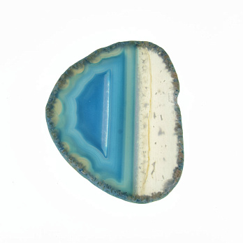 Зріз Агата без отвору, Блакитний, 66х51 мм (POD-014449)