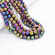 Намистини скляні гальванізовані, 8 мм, Ірис, Круглі (BUS-052054)