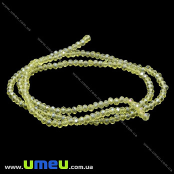 Бусины рондели, 3х2 мм, Желтые АВ (BUS-029904)