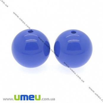Бусины пластиковые Круглые, 18 мм, Синие (BUS-008587)