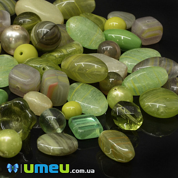 Бусины чешское стекло Preciosa 92-Mix-Olive-Green (BUS-042218)