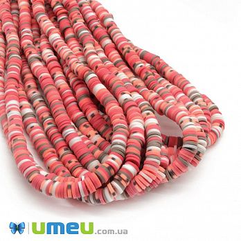 Бусины из полимерной глины, 6 мм, Микс красный (BUS-044096)