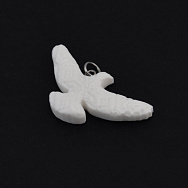 Підвіска Горлиця з полімерної глини, 40х20 мм, Біла (POD-058988)