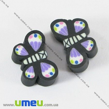 [Архів] Намистина FIMO Метелик, 13х10х5 мм, Чорна (BUS-003303)