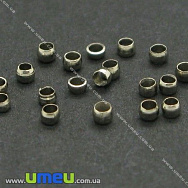 Намистини Стопери, 2 мм, Круглі, Темне срібло (BUS-003680)