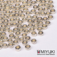 Бісер японський Miyuki Spacer SPR3-4201, 3х1,3 мм, Duracoat Galvanized, Сріблястий (BIS-051226)