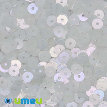 Паєтки Італія круглі плоскі, 4 мм, Кремові №102 Ivory Orientali (PAI-039106)